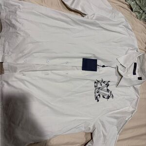 Louis Vuitton White Dress Shirt with Black Logo